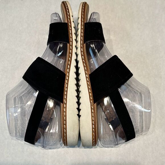 Caslon Black Suede Leather Claire Slingback Sandals Womens Sz 6 Adjustable Buckl - Picture 5 of 9